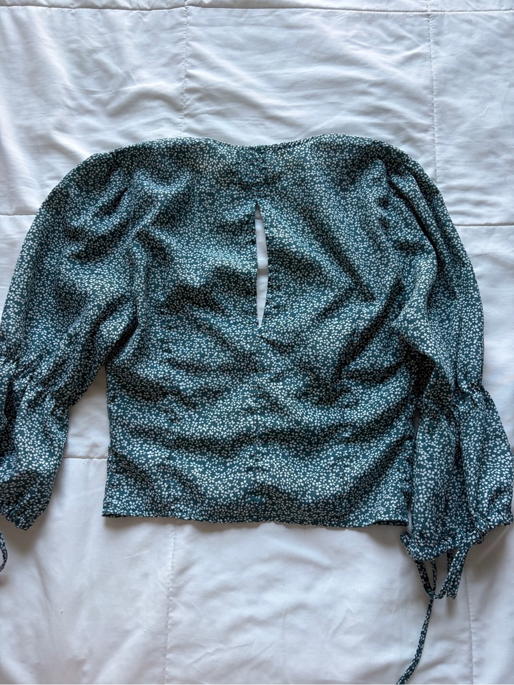 PollyFloral Ruched Button-Front Blouse - Picture 4 of 4